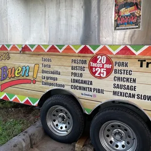 a food truck parked on the side of the road