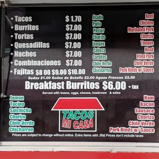 Menu April 2019