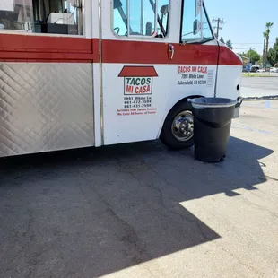 a taco truck parked in a parking lot