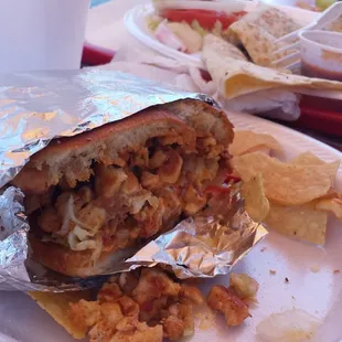 Chicken Torta with nacho cheese and bacon!! So good!