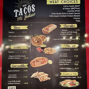 menu