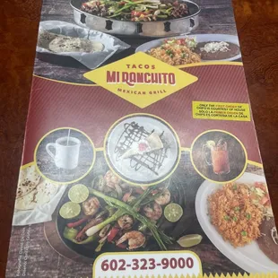 menu, tacos