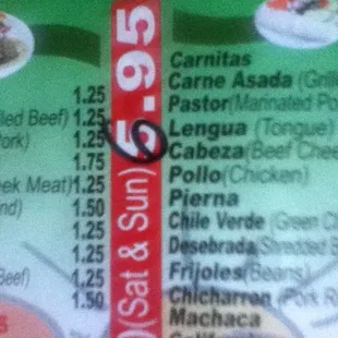 Menudo price increase! Ha ha