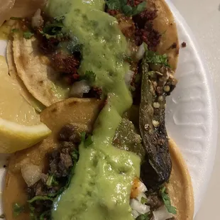 Chorizo and Carne Asada Tacos