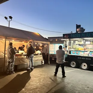a line of food trucks