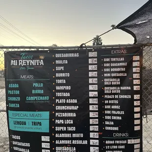 Menu with prices taken July 6, 2024. They do update their prices as needed, but still totally worth it for the quantity and quality