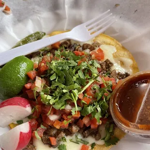 Volcanes Big Taco with ground beef at Tacos Michoacan in American Canyon.