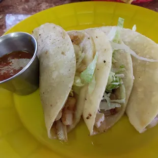 Shrimp and fish tacos (3 for $5.95)