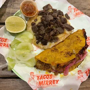 Shredded pork &amp; carne asada