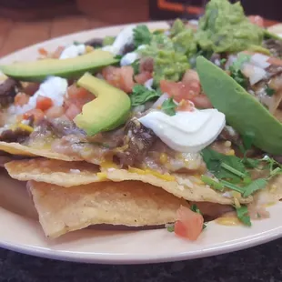 Asada nacho, bomb and real avocados!