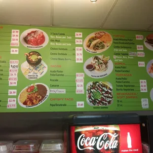 Tacos Mister pancho menu