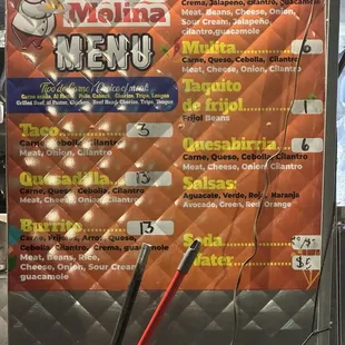 menu