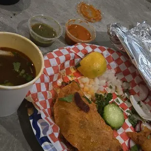 Sorry, but we were hungry and these birririas were so good.  $10 for a plate of 3 + the consome and a drink!