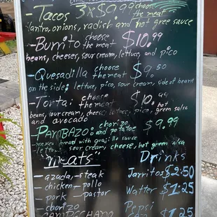Daily menu. Nothing fancy. No hipster new school taco joint. Just simple but tasty SoCal style food truck!