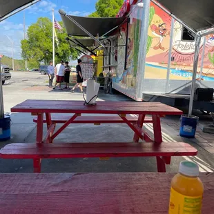 Cool outside eating area.