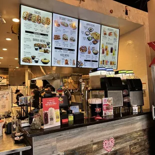 Menu and ordering counter. Note: there is a self service station!