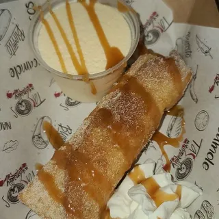 CHEESECAKE AND DULCE DE LECHE CHIMICHANGA