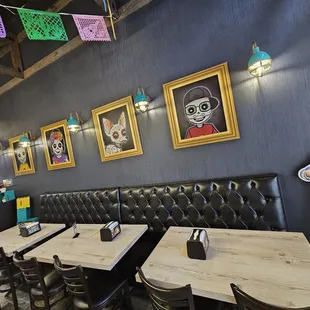 tables and chairs in a mexican restaurant
