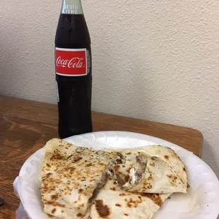 The BEST Asada Quesadilla and coke from Mexico ever. SO HAPPY YALL.