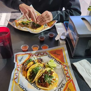 Carne asada, al pastor n birria tacos