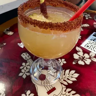 It was soo good I posted after I took a gulp! Yummy pineapple Margarita with a delicious rim and candy!  Thank You @ Ziggy!