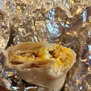 Egg and cheese burrito