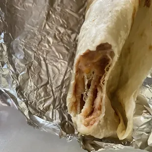 Bean and cheese burrito- where the heck are the beans???
