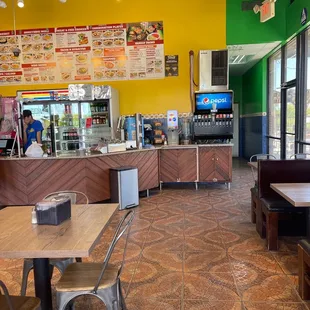 the inside of a restaurant