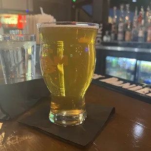 Peach infused beer