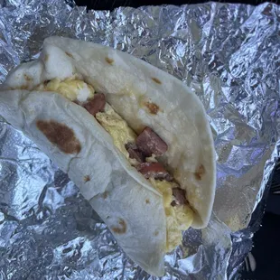 Country and egg taco