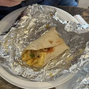 Chilaquiles breakfast taco