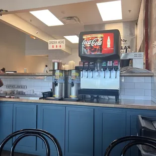 salsa bar and soda fountain