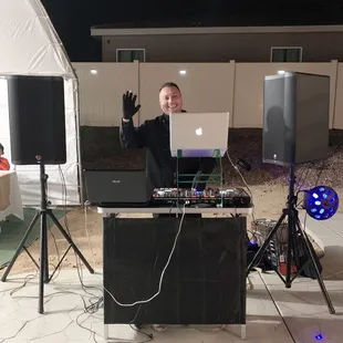 a dj at a party