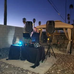 a dj at a party