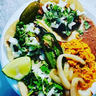 a plate of mexican food