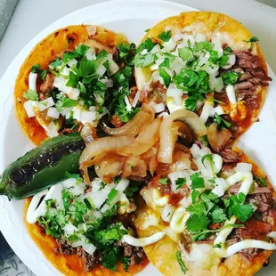 a plate of mexican food