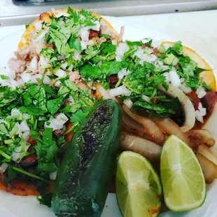 a plate of mexican food