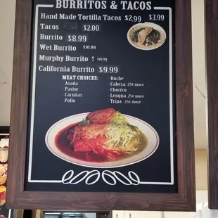 Menu board