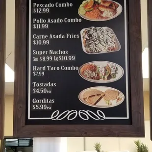 Menu board