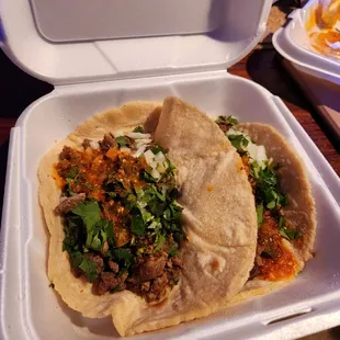 Tacos with hand-made tortilla