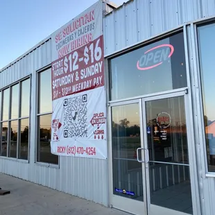 the front of the restaurant