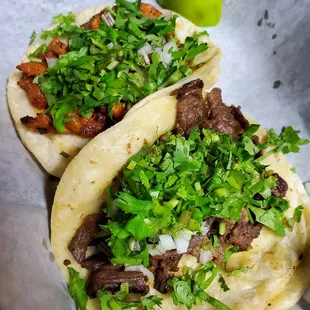 Al pastor and asada tacos