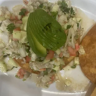 Ceviche de Camaron Cocido En Limon Tostada