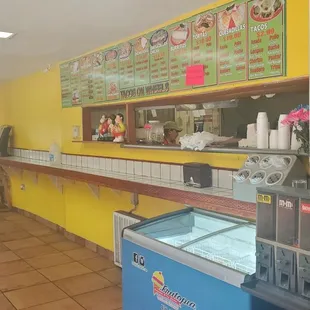 the inside of a restaurant