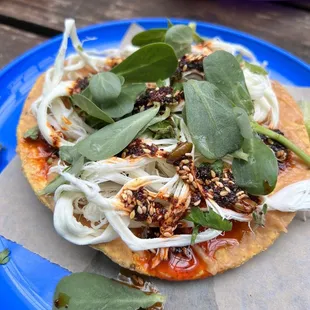 This bean and cheese tostada was so good!!