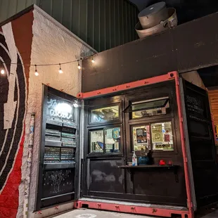 the entrance to the restaurant