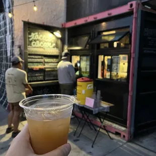 outside with apple aqua fresca