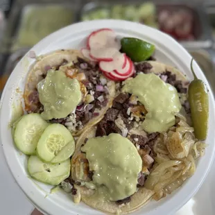 Tacos de carne asada al carbon