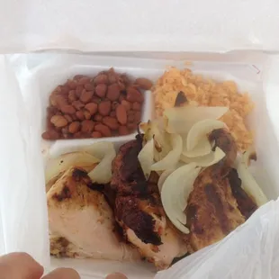 Hidden treasure - platillo de pollo asada (grilled chicken plate) $6.00.