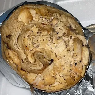 Bean and cheese burrito but they want to only give me chicken with no beans or cheese